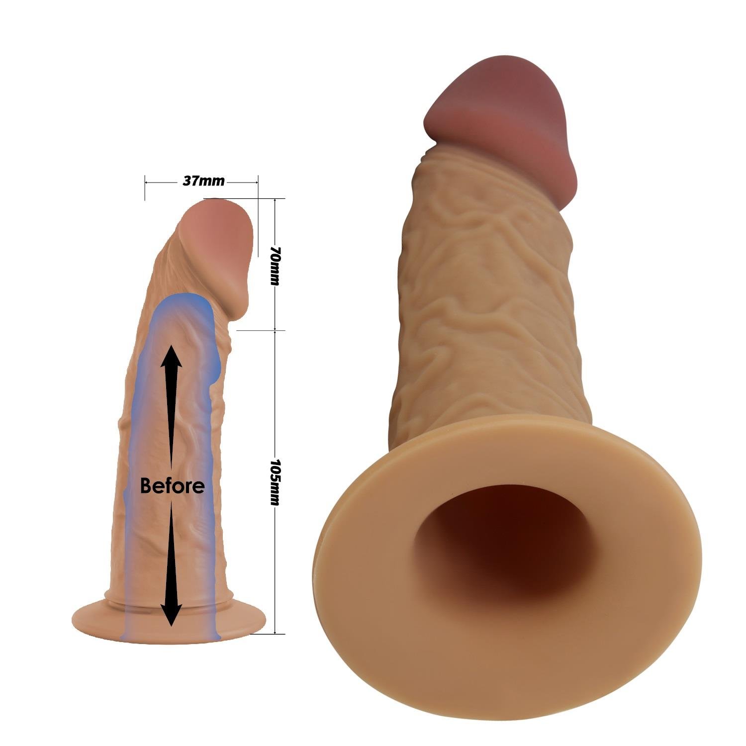 17,5 cm içi boş belden bağlamalı penis