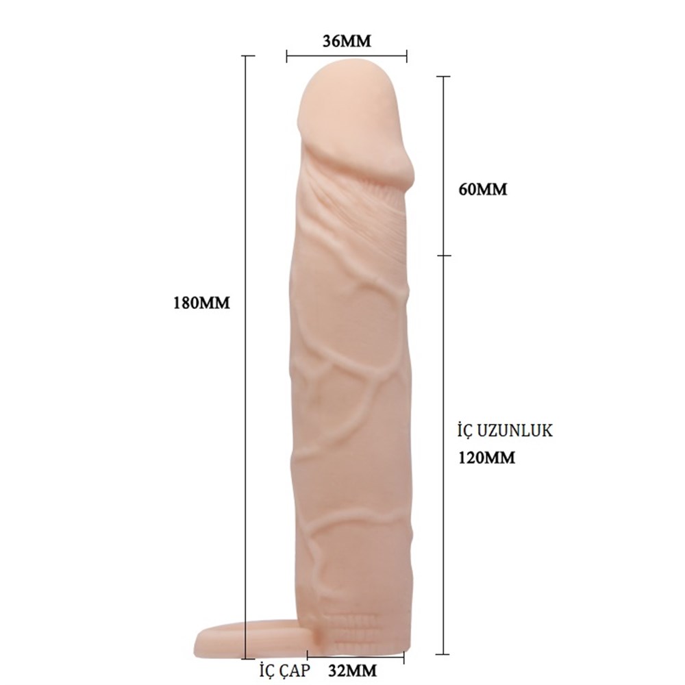 18 cm Gerçekci Penis Kılıfı