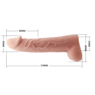8 cm Dolgulu Testisli Penis Kılıfı