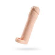 Esnek Derili 19cm Testisli Penis Kılıfı