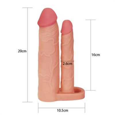 İçi Boş Çatal Dildo Penis Kılıfı 20cm