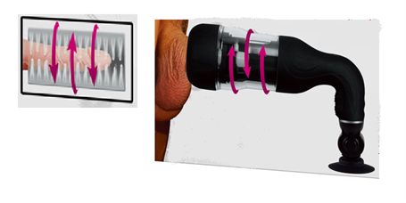USB Şarjlı Vantuzlu Döner Başlıklı Vajina MasturbatörYapay vajina çapı: 9,2 cm